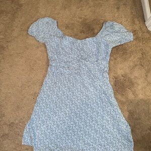 Hollister Light Blue Floral Mini Dress